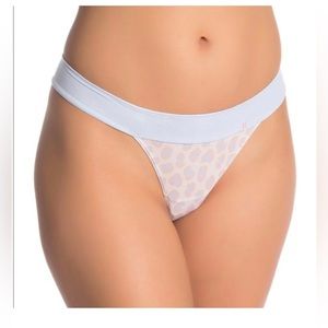 Follow Me Feline Cheetah Blue Women's Wide Side Thong.